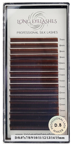braune Wimpern D-Curl 0,07 sort. Box 7-15mm