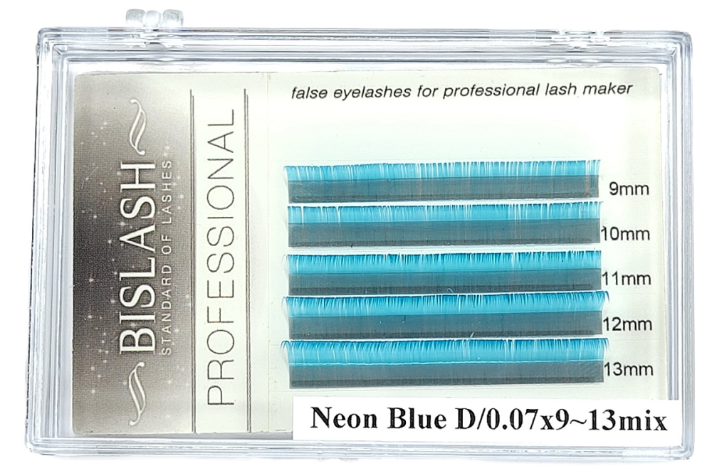 Neon Wimpern blau leuchtblau